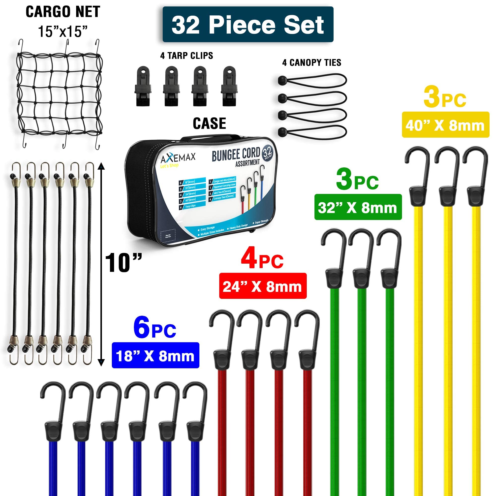 Vbest Bungee-Seil-Set Mit 28 Teilen – Elastisch, UV-beständig & Inklusive Aufbewahrungstasche