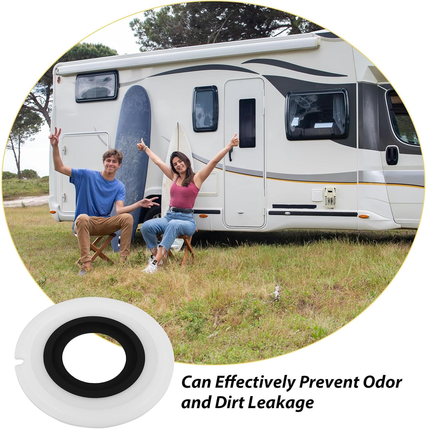 POPETPOP Rv Toilet Seal Ring Silicone Flush Sealing Replacement for Travel Rv Toilets Fits Most Camping Vehicles and Boats Versatile Application