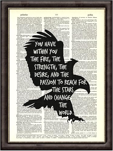 Águila inspiradora con cita inspiradora DICCIONARIA - Original Upcycled Vintage Decoración de pared Diccionario Página Libro Arte  Regalo de