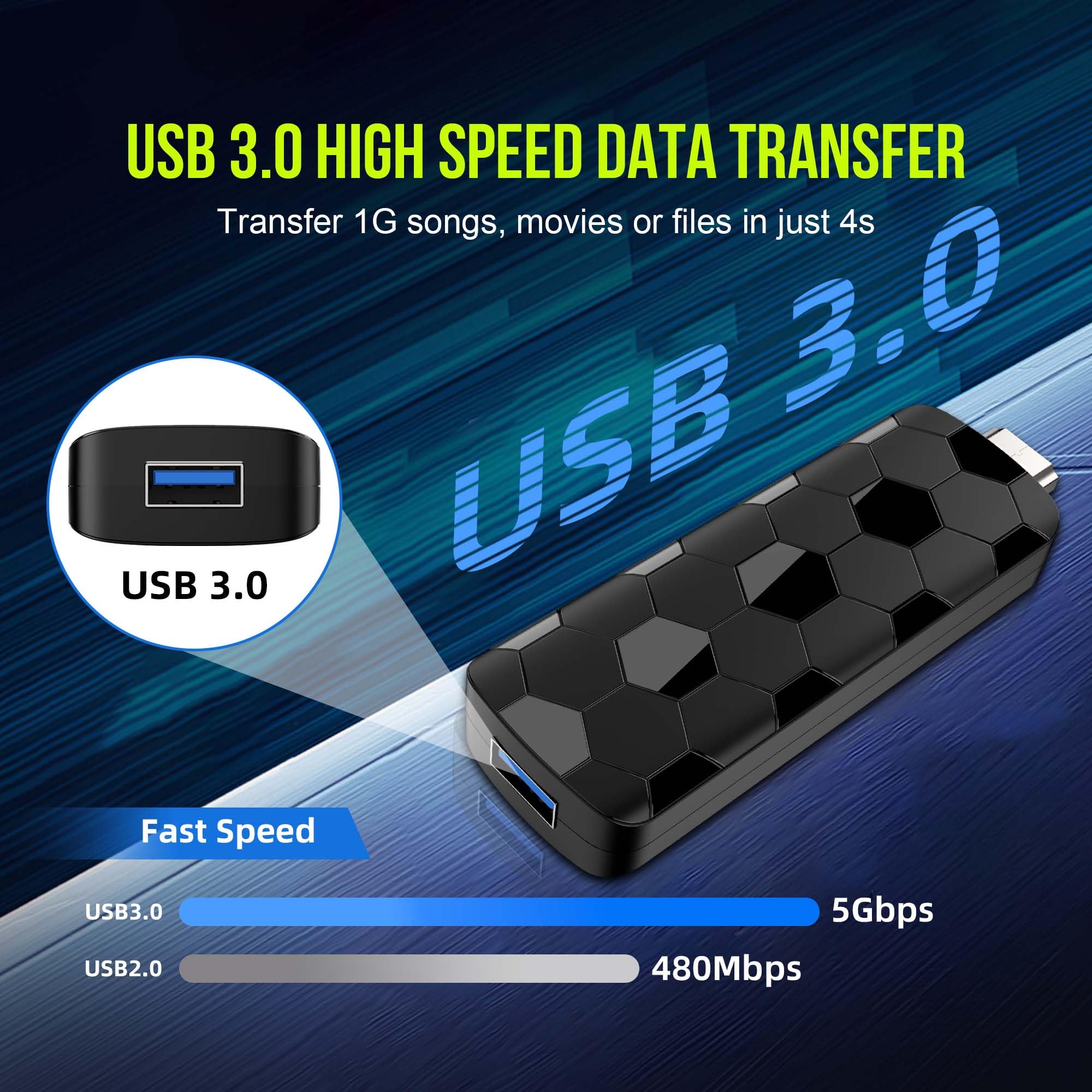 Android TV Stick 14.0, 2 Go RAM + 16 Go ROM, Puce RK3518, WiFi Double Bande 2,4G/5,8G, BT5.4, HDMI 2.0, 8K HD, Noir