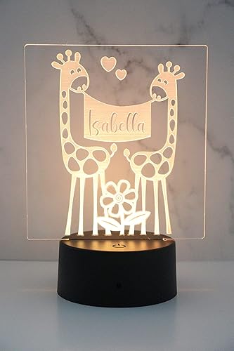Zanuby Luz nocturna LED personalizada para bebé luz nocturna personalizada con nombre de bebé regalo único para niños y niñas decoración de