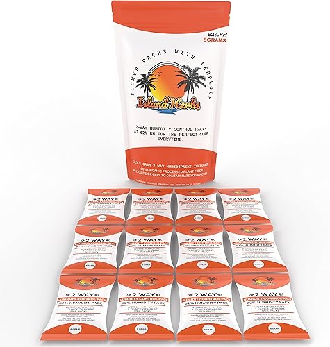 (12) Paquete de controladores de humedad de 2 vías 100% orgánicos 62% 0.28 oz son esenciales para preservar tu perfil de hierbas y frescura..