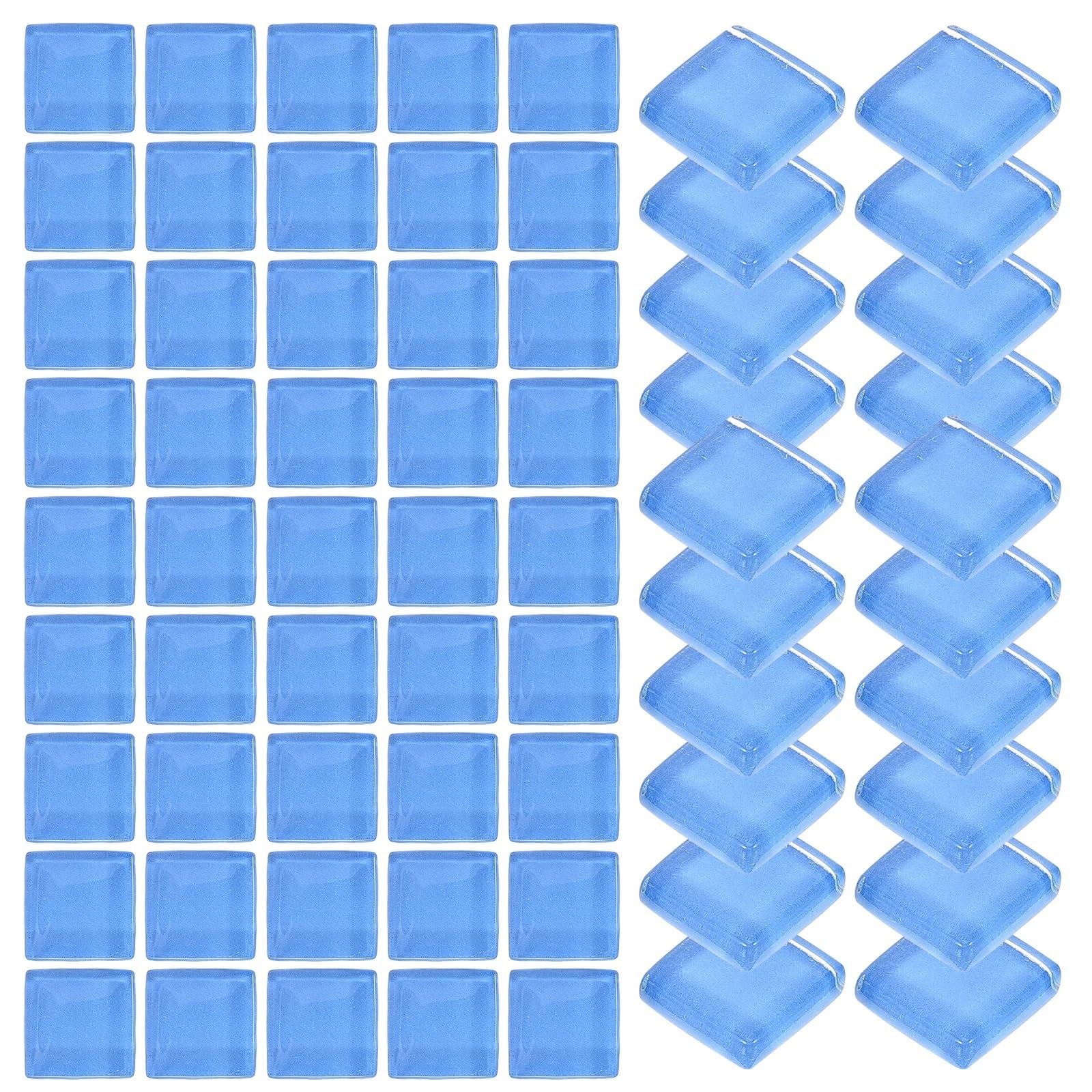Vaeltor One Color 2Pack Blue Crystal Glass Mosaic Tiles For Diy Crafts Art Jewelry Making