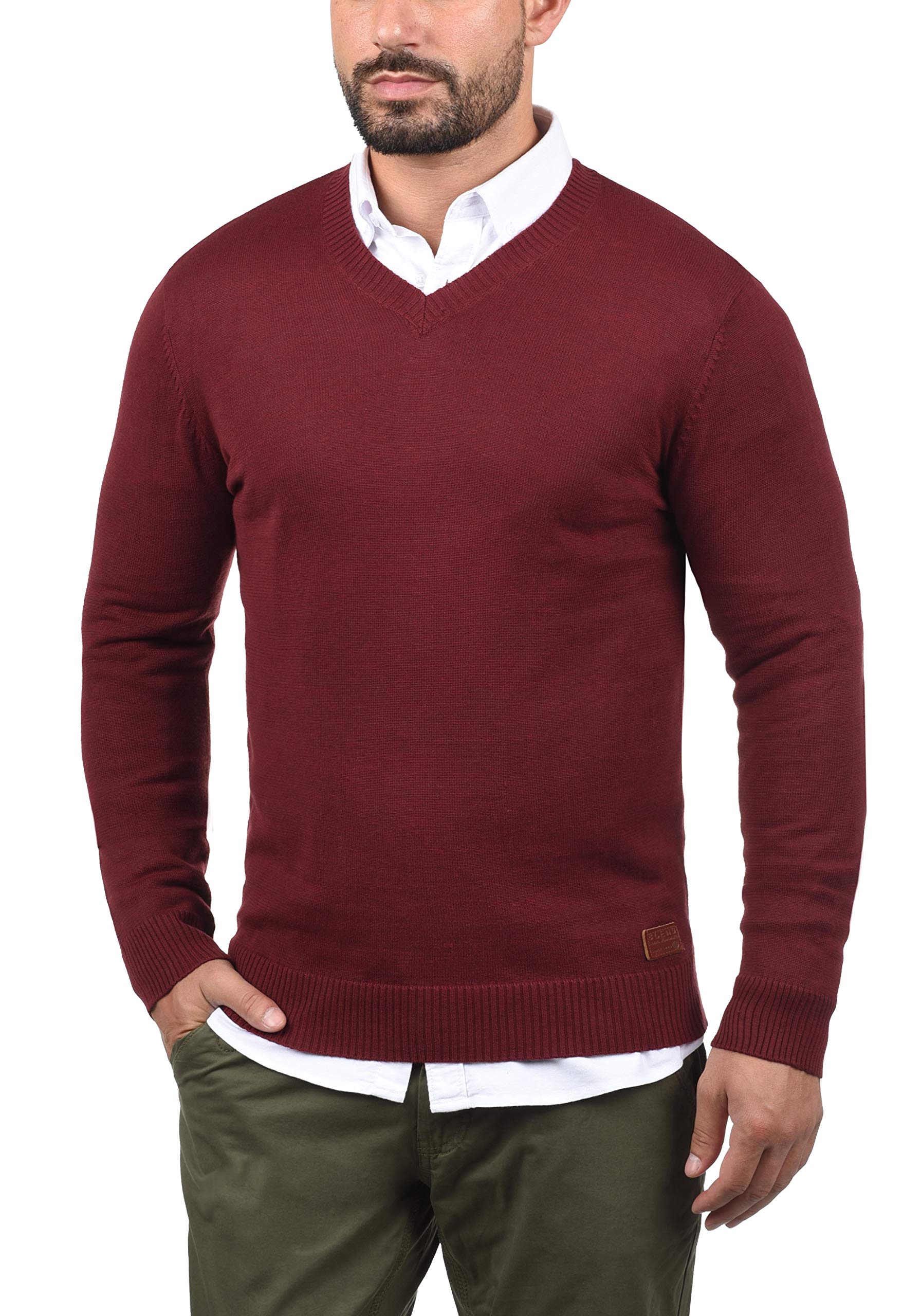 BLEND Lasse Maglione Pullover Maglieria da Uomo con Collo A V