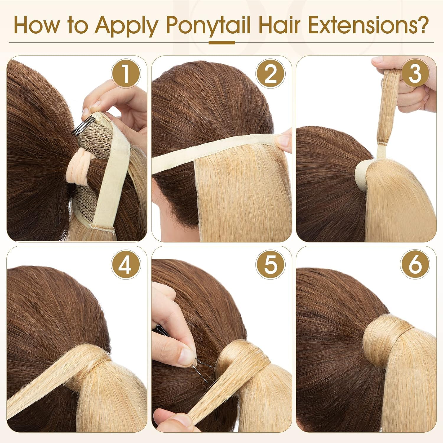 Benehair Cola de Caballo Extensiones 81 cm Largo Liso Coleta Postiza Pelo Natural Postizos de Pelo Natural Sintética Ponytail Extension para Mujeres Marrón