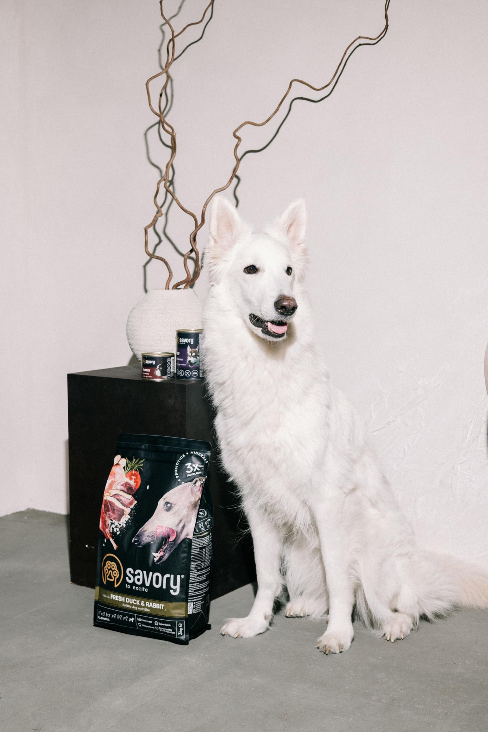 Savory - Cibo secco per cani - Tutte le razze - Anatra e coniglio freschi - a base di carne fresca essiccata, con Vit. A, D3, E, C - (2 x 3 kg)