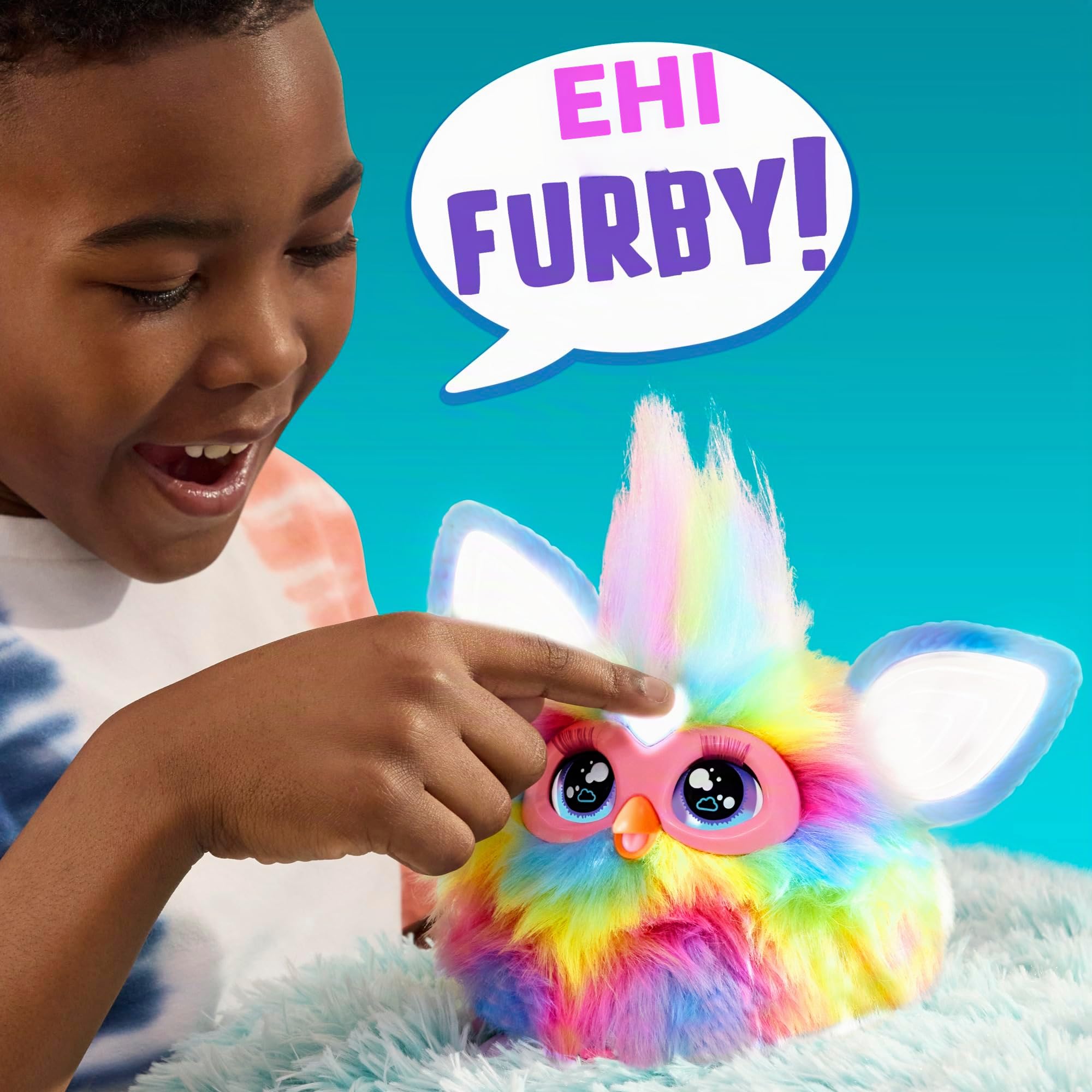 Furby Tie Dye, 15 accessori di moda, peluche interattivo per ragazze e ragazzi, animatronic attivato dalla voce, dai 6 anni in su