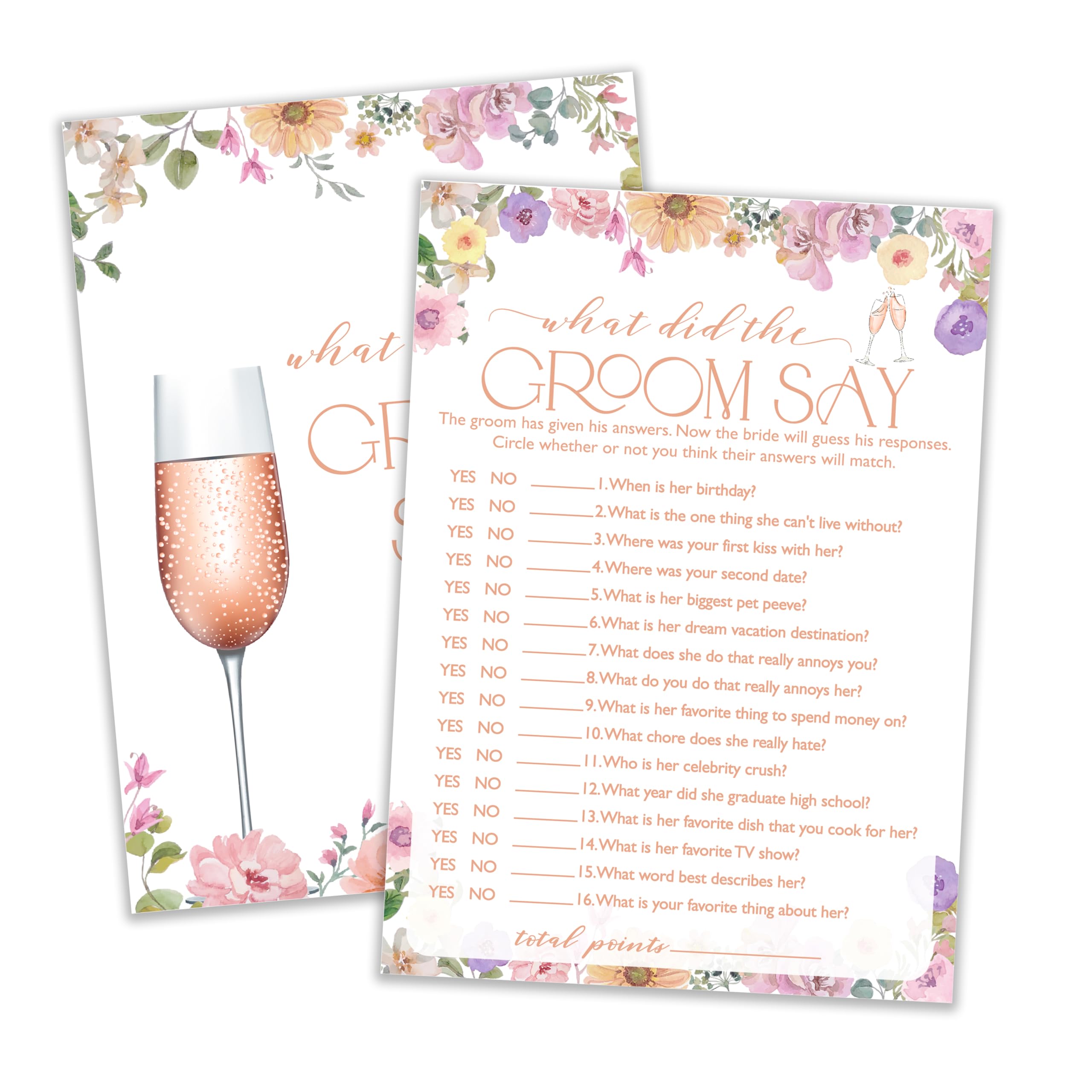 Bridal Shower Games, Wildflowers Games, What Did The Groom Say Games, Bachelorette Party Decorations, Engagement Party Supplies, Couple Shower Ideas,