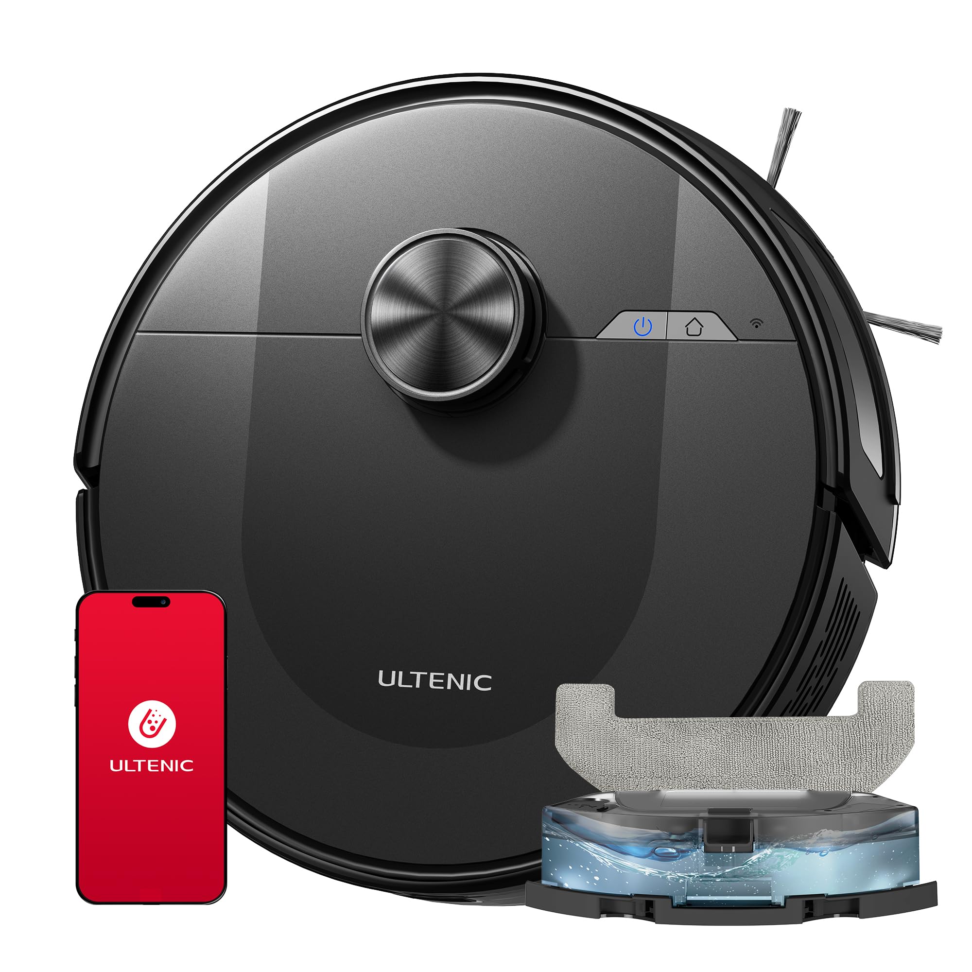 Ultenic D10 Saugroboter mit Wischfunktion 3 in 1, 5000Pa Staubsauger Roboter mit LiDAR Navigation, 50 dB Saugroboter, Roboterstaubsauger mit APP Steuerung, Ideal für Tierhaare, Teppiche, Hartböden