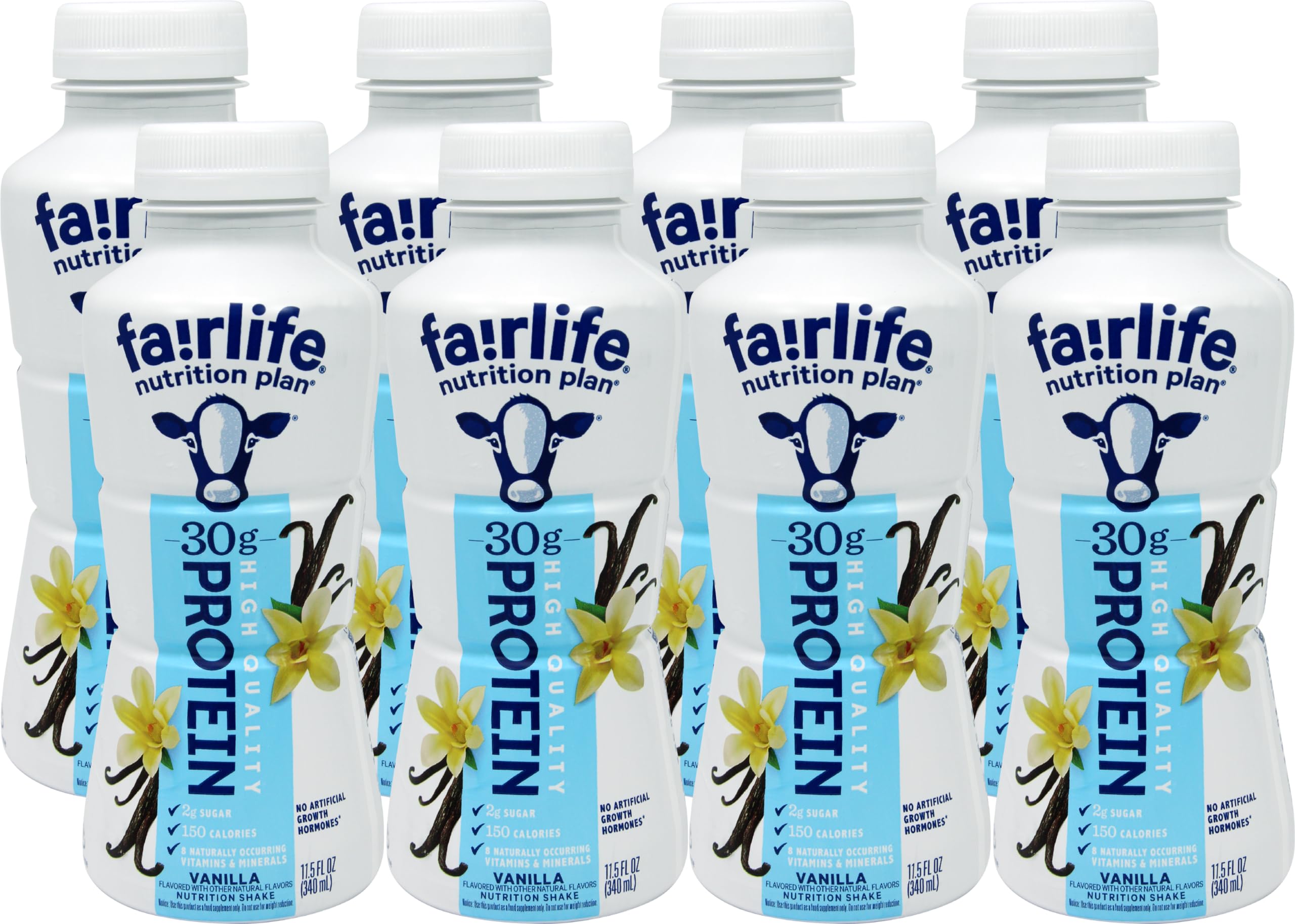 Niro Assortment | Fairlife Protein Shakes, Pack Of 8 - Fairlife Vanilla Protein Shake- 11.5 Oz Each - Premium Fairlife Protein Shake With Beverage Sleeve
