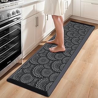 Mattitude 4/5 Inch Kitchen Mat, 24x70in Heavy Duty Ergonomic Comfort Foam Standing Desk Mat, Waterproof Non-Slip Standing Mats and Rugs for Kitchen, Office, Black