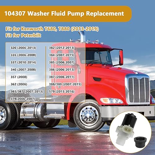 Miniatura 4 de Earthtec Bomba de líquido para limpiaparabrisas de camión para Peterbilt 104307 HLK7046 385 386 387 388 389 579 385 386 387 388 389 Kenworth T680