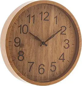 LYOR - Relógio de Plástico para Parede Wood 30,5cm x 4cm