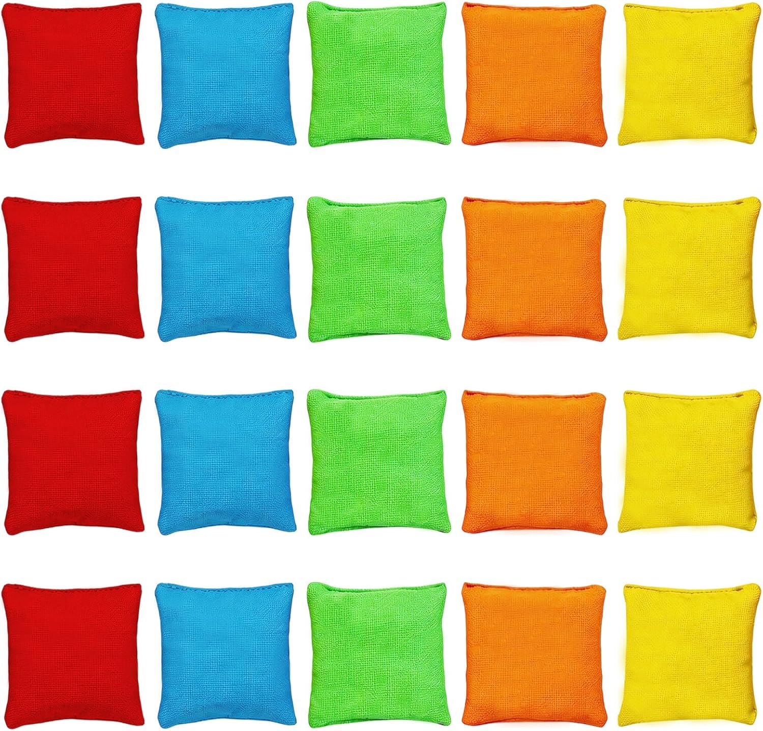 Bean Bags Kids Throwing, 20 Pack 5cm*5cm Small Bean Bags for Throwing,Mini Cornhole for Indoor Outdoor Activities(5 Colours (20, 5 X 5 CM)