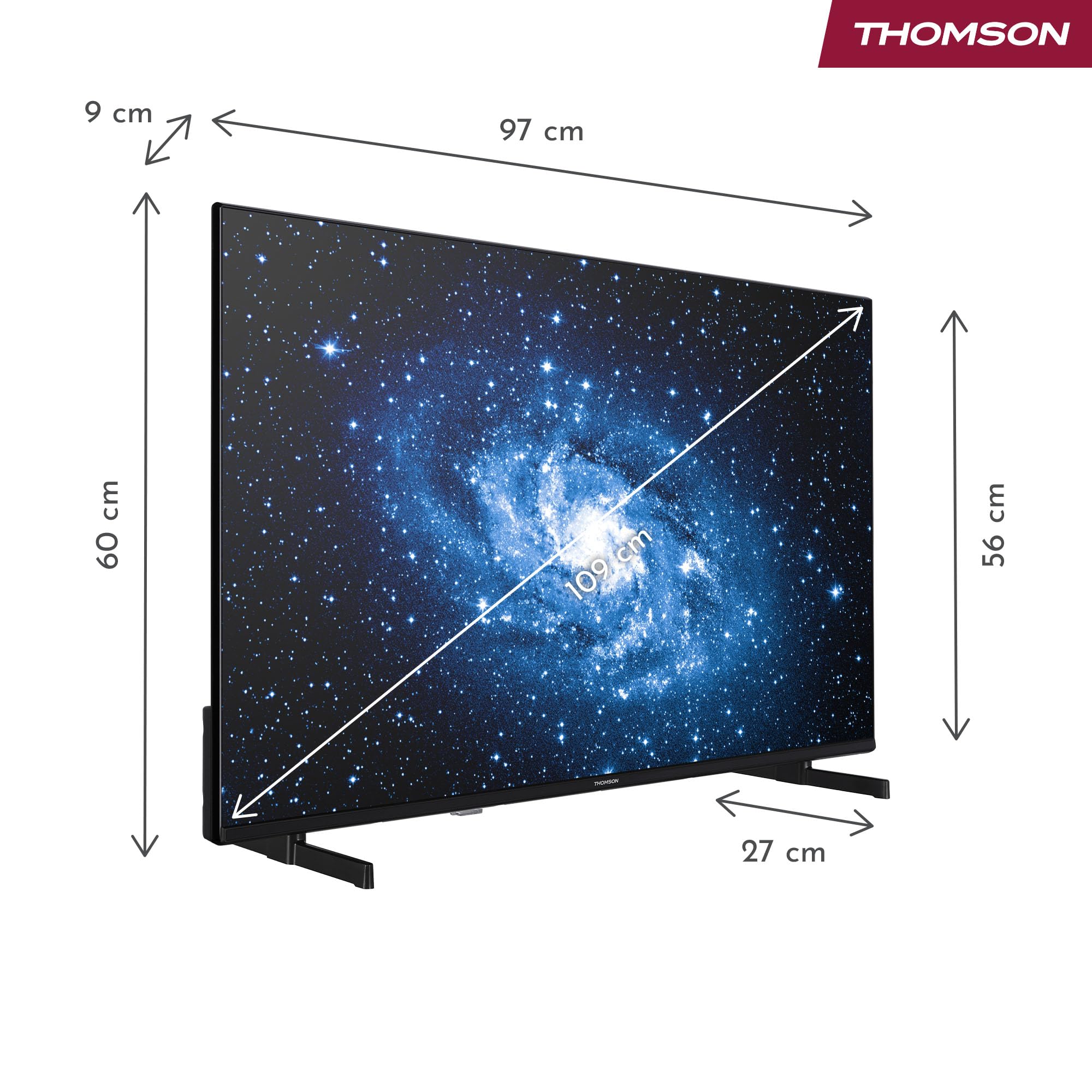 Thomson Telewizor 43 Cale (108 cm) 4K UHD Smart Fire TV, Sterowanie Głosowe Alexa, Potrójny Tuner (DVB-T/T2/C/S/S2), Dolby Vision, Dolby Atmos, HDR10, HDMI 2.1, WiFi, Bluetooth - 43UF4S35