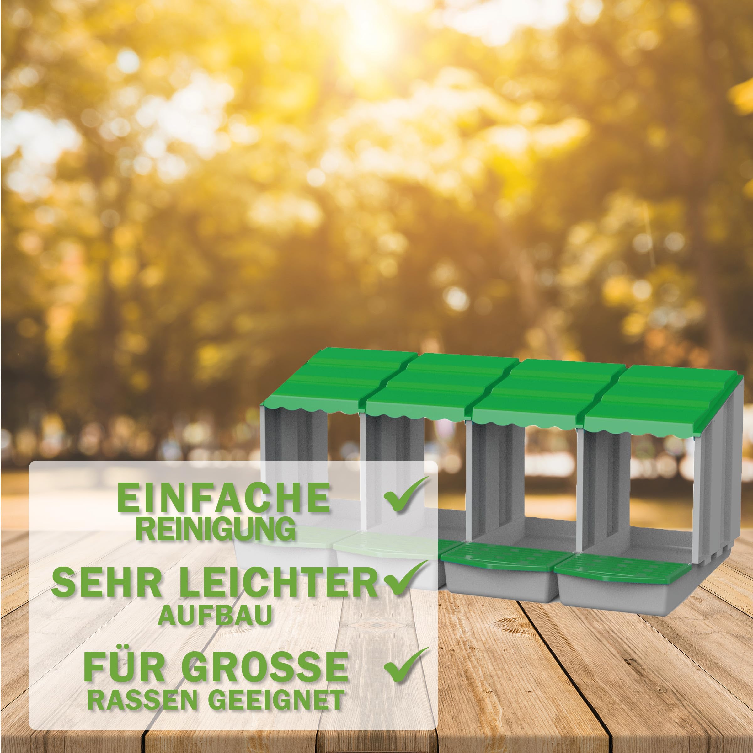 MeineHennen Hühner Legenest/Abrollnest aus robustem Kunststoff zur Wandmontage in Grau/Grün, erschafft einen sicheren Sammelbereich für gelegte Eier, mit Klappe, LxHxB 51,5 x 46,5 x 112,1 cm