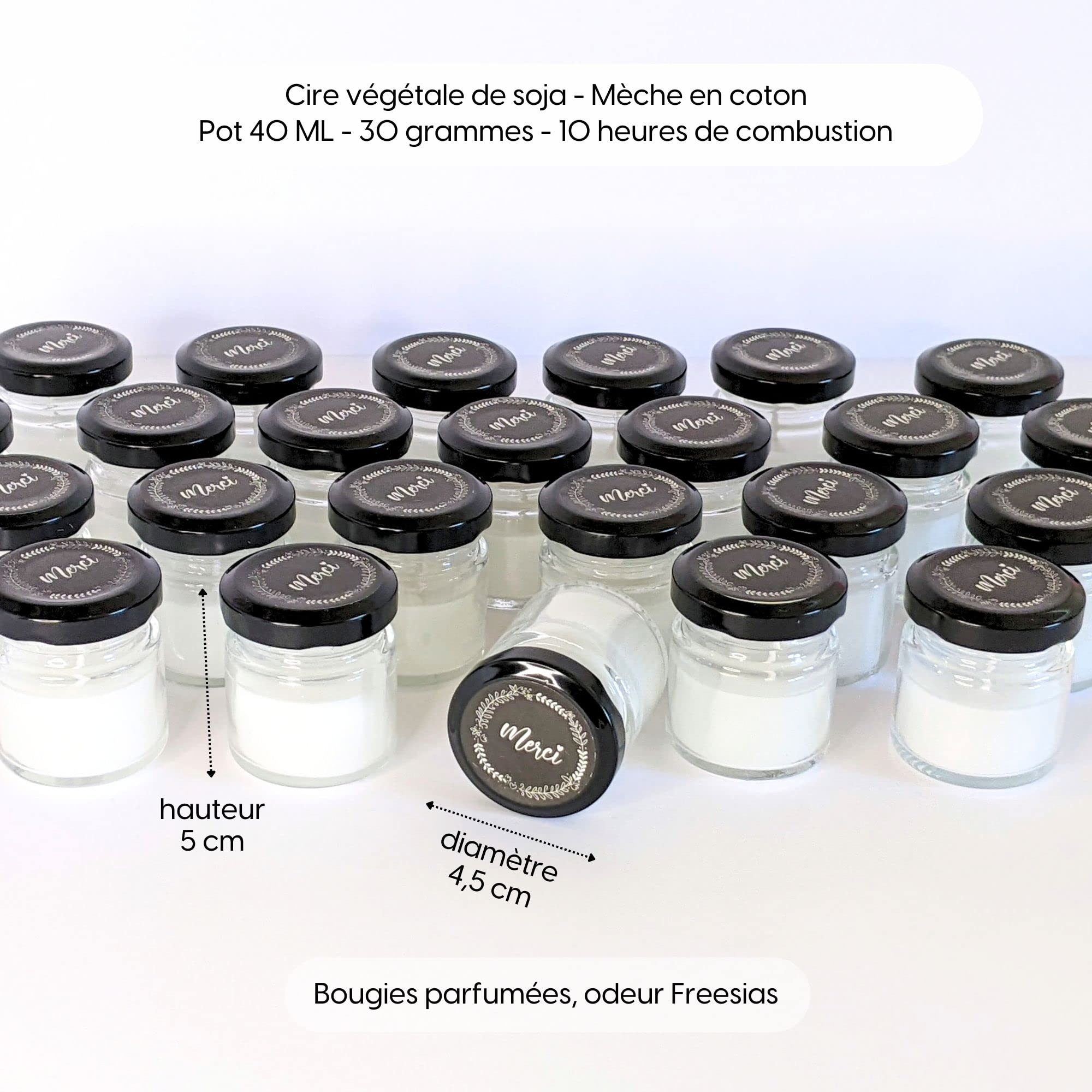 Bougie Parfumée Kit, 24 PCS lot de bougies Naturel Cire de Soja | Bougies Parfumée - cadeau invité mariage, bapteme, communion, anniversaire - cadeau femme, Noël | TE Whaka (Couvercle noir)