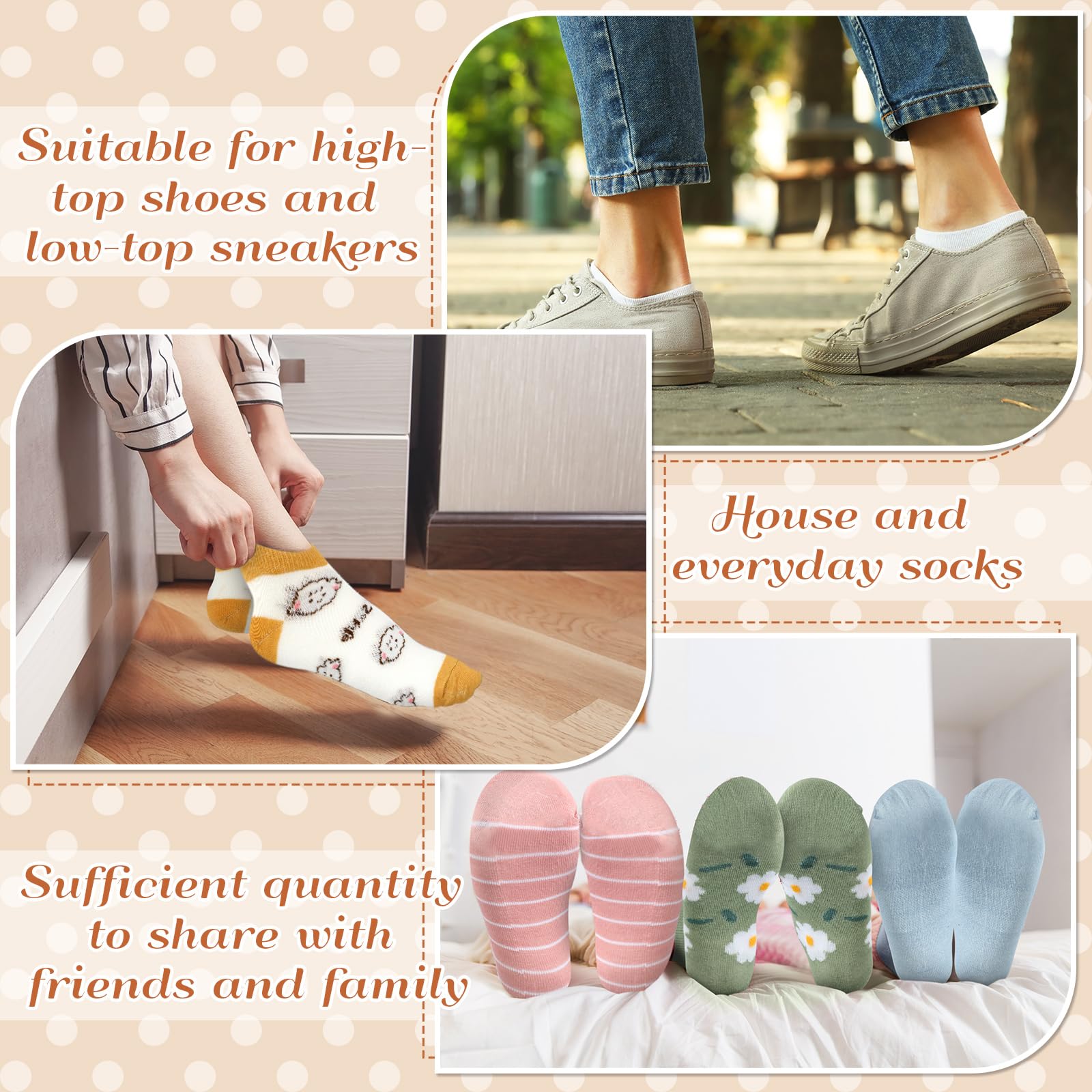 Mumufy 100 pares de calcetines de tobillo de corte bajo para mujer a granel con bonitos patrones bordados de corte bajo, calcetines invisibles delgados, transpirables, cómodos, a granel, calcetines