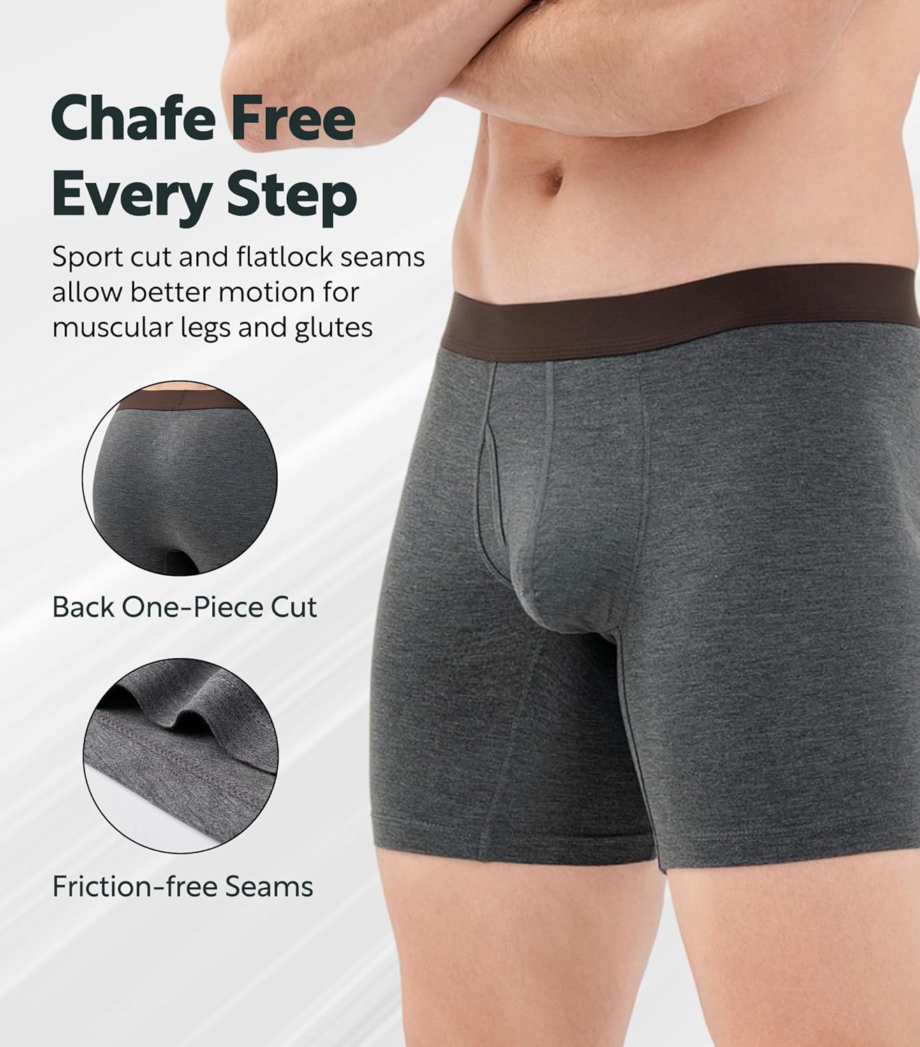 DAVID ARCHY Mens Boxer Briefs Rayon Made From Bamboo Breathable Soft Underwear Support Pouch Underwear for Men 4 Pack - Image 5