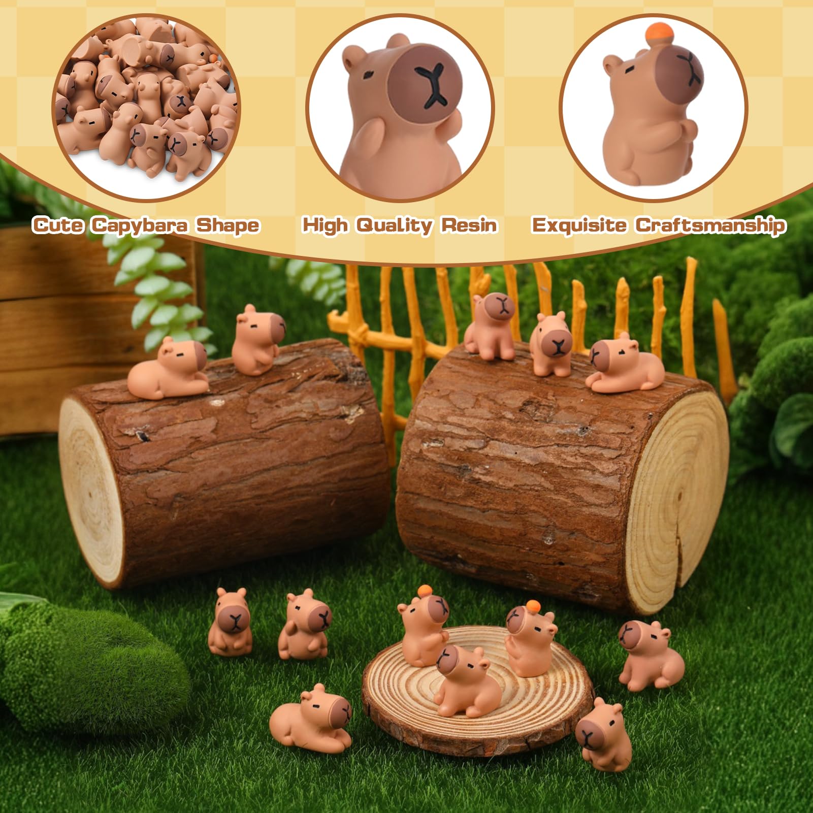 GSrenyu 35 Pcs Mini Resin Capybaras 7 Styles Mini Capybara Figures Resin Animals Cut Capybara Figurine Tiny Animals Miniature Figurines for Garden Dollhouse Tabletop Landscape Party Cake Decor DIY - Image 3