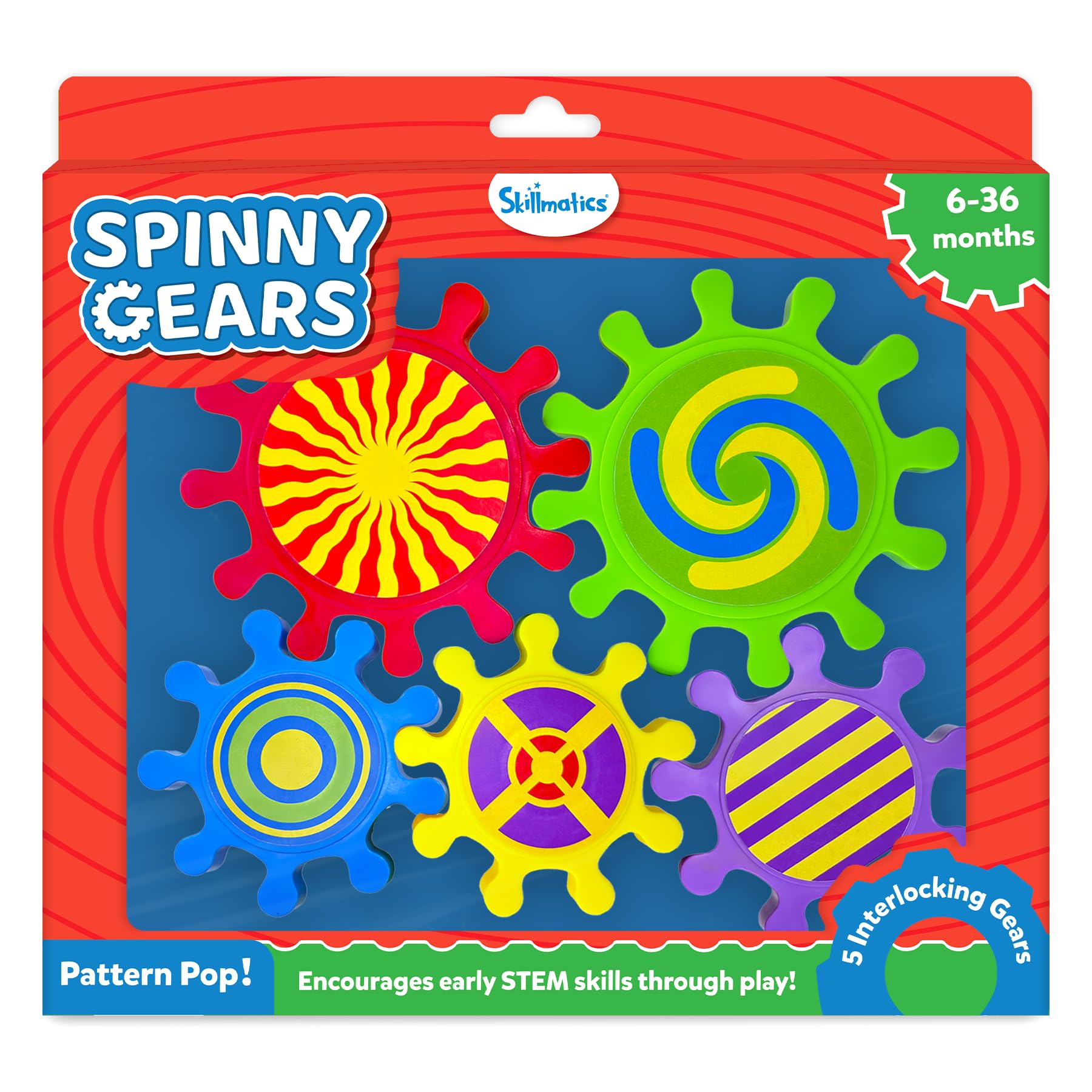 Skillmatics Spinny Gears for Babies - Fun Interlocking Suction Gears for Babies - Sensory & Fine Motor Activity Toy for Window, Table & Bath, Travel Toy for Toddlers 6–36 Months (Set of 5)-image-24