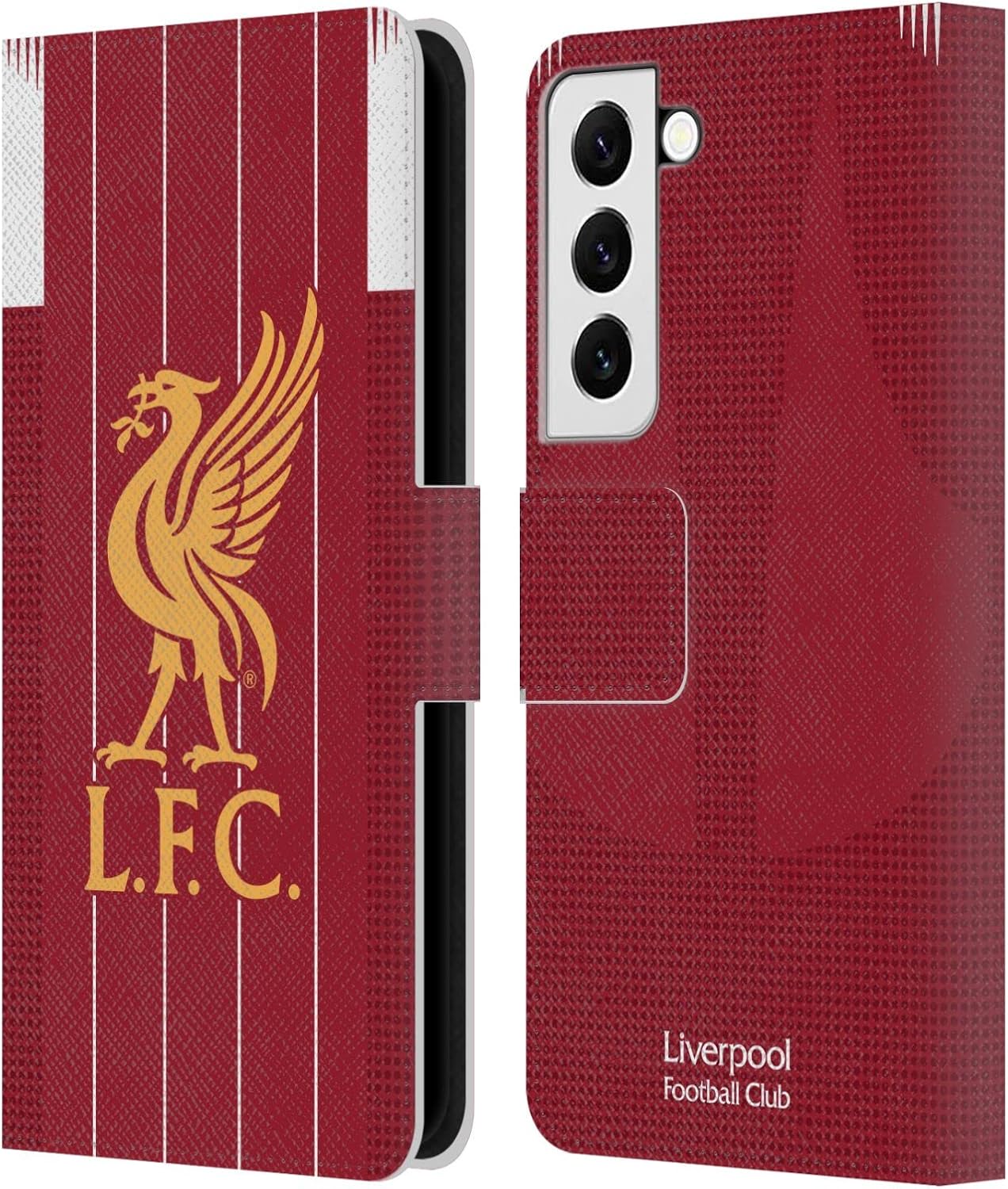 Head Case Designs Officially Licensed Liverpool Football Club Home 2019/20 Kit Leather Wallet Case Compatible with Samsung Galaxy S22 5G