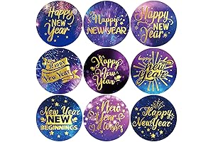 Gold Foil New Year Stickers for 2023