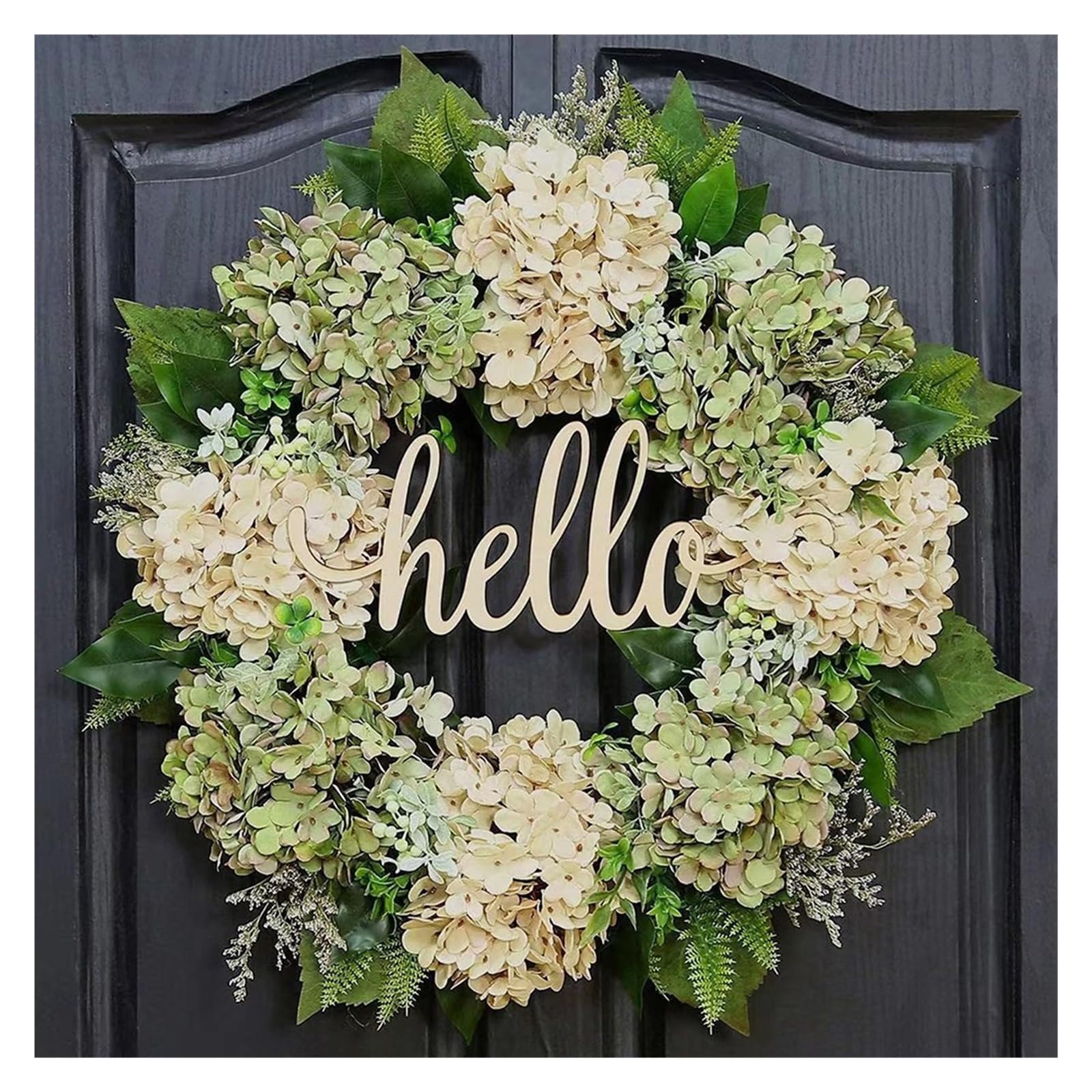 Couronne De Porte Couronne d'hortensia Artificielle Guirlande de Maison Décoration de Porte d'entrée Fond Mural Décoration de Noël Guirlande de Couronne de Porte de Noël