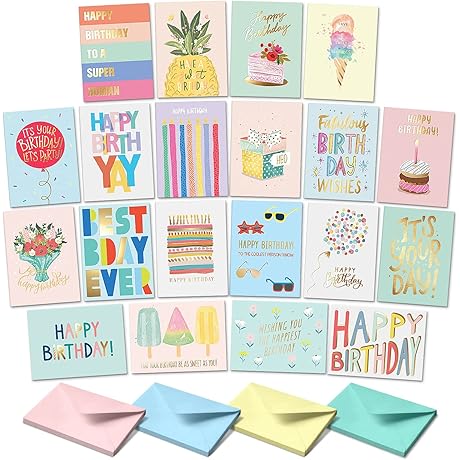 Sweetzer & Orange Birthday Happy Birthday Cards with Envelopes