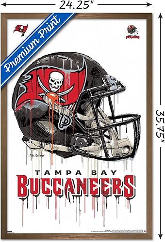 Miniatura 61 de Trends International NFL Tampa Bay Buccaneers - Póster de pared con casco de goteo 20, 22.375 x 34 pulgadas, versión enmarcada negra Versión