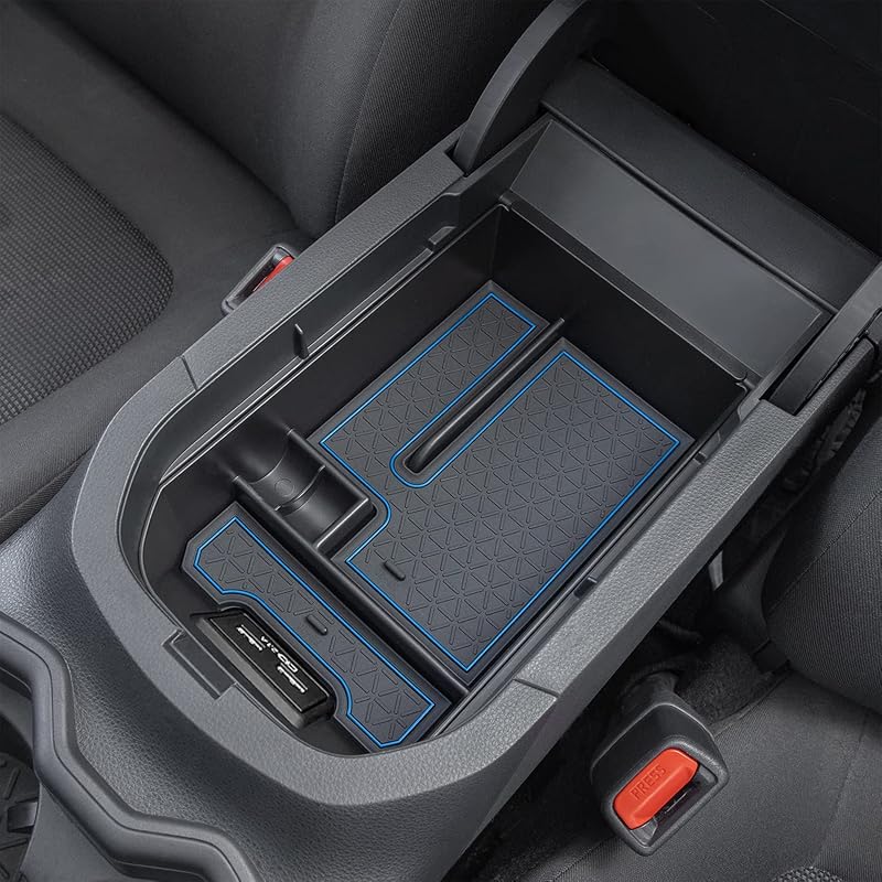 Organizador de bandeja do console central JDMCAR para Toyota RAV4 2019–2025 Azul