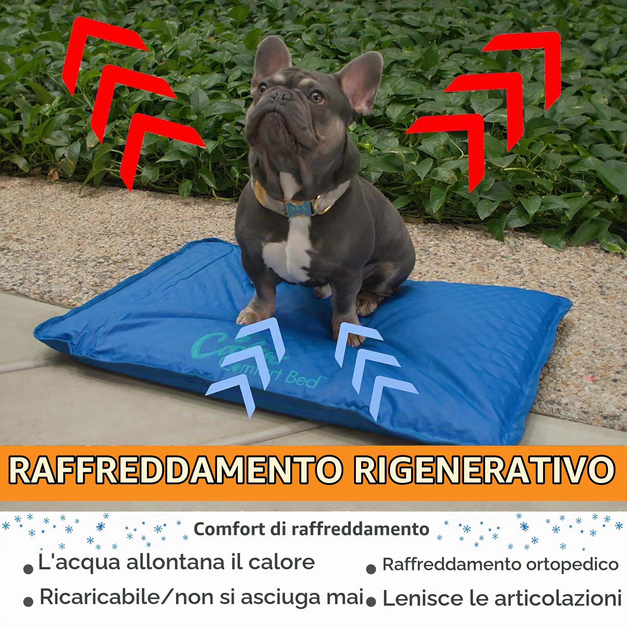K&H Pet | Cuccia rinfrescante per Cani e Gatti Cooling Bed | Blu | Large