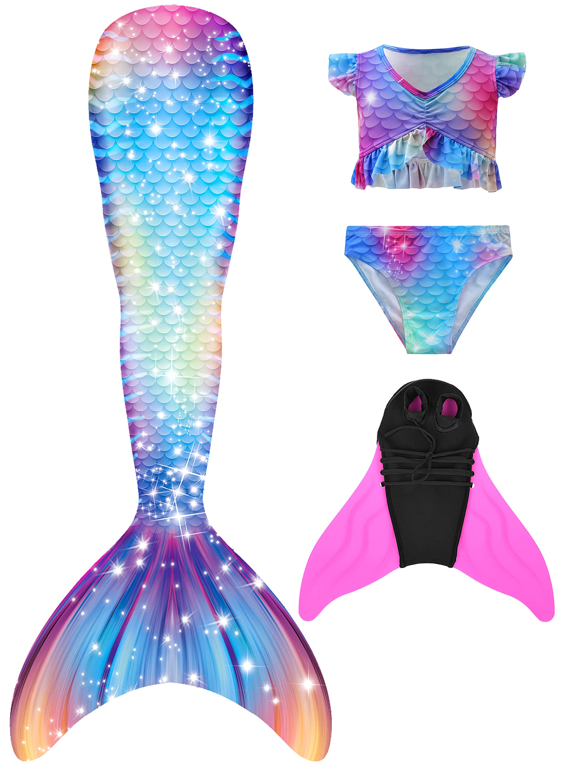 shepretty Traje de Baño de La Cola Sirena de Las Muchachas Bikini Set,M2fen,150