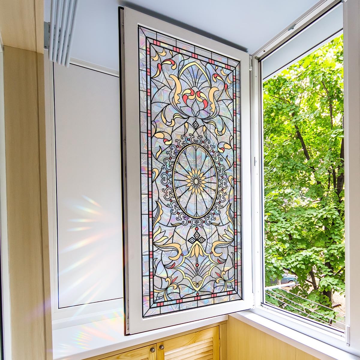 Autocollant pour vitrail statique sans colle pour rénover vos vitres