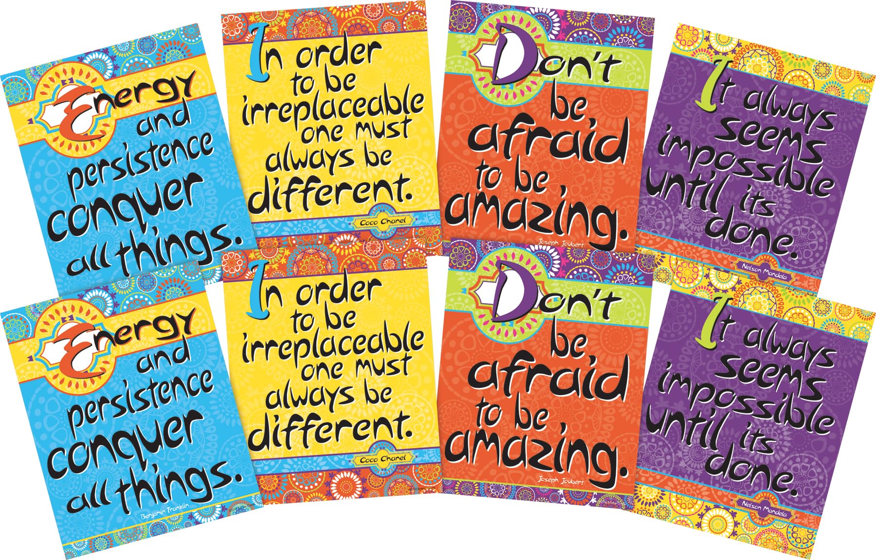 Barker Creek Art Print Set, Be Amazing, Set of 8 Art Prints from Barker Creek's Moroccan Collection, Inspirational Quotes,...