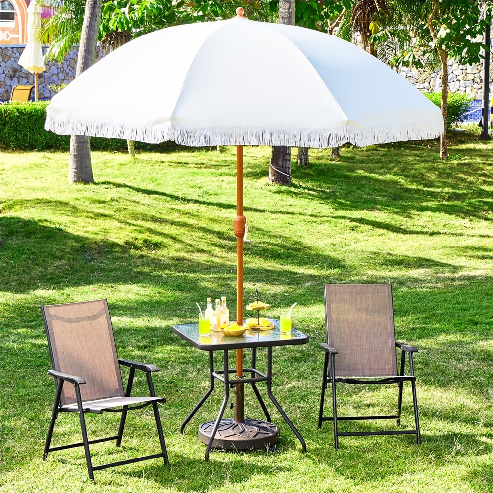Yaheetech Pied de Parasol à roulettes 21 kg Base de Parasol Lourde en Résine Auto-lestée Style Rétro pour Mât de Ø 3,8/4,8 cm Extérieur Bronzé
