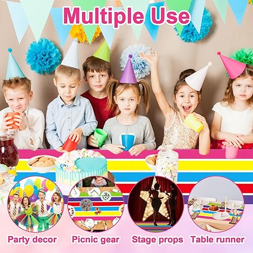 Miniatura 4 de ZOIIWA Alfombra colorida de Candyland de poliéster de 24 pulgadas x 10 pies, decoración de tierra de caramelo, alfombra de pasillo de princesa,