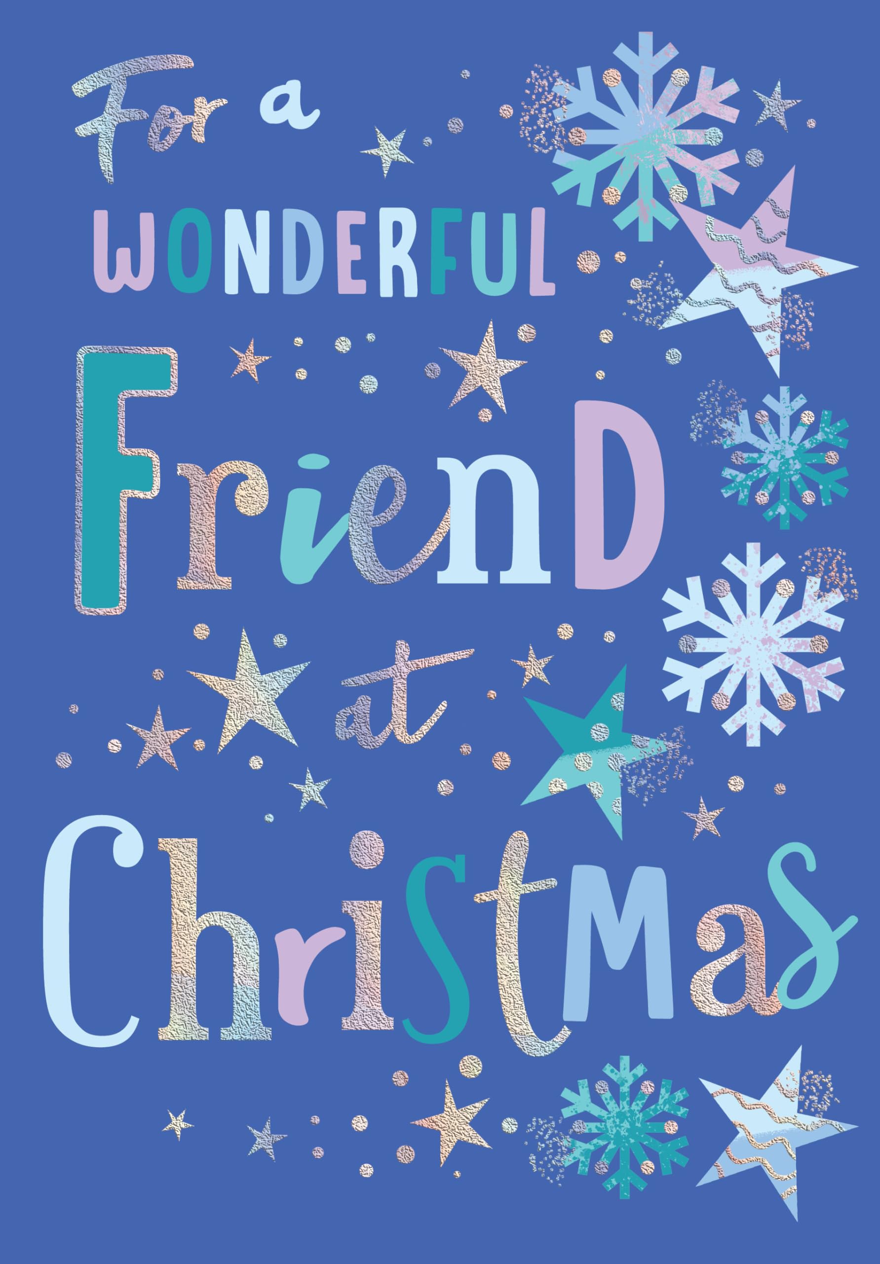 Avant Garde Studios Modern Christmas Card, Friend, blue - 9 x 6 inches - Piccadilly Greetings