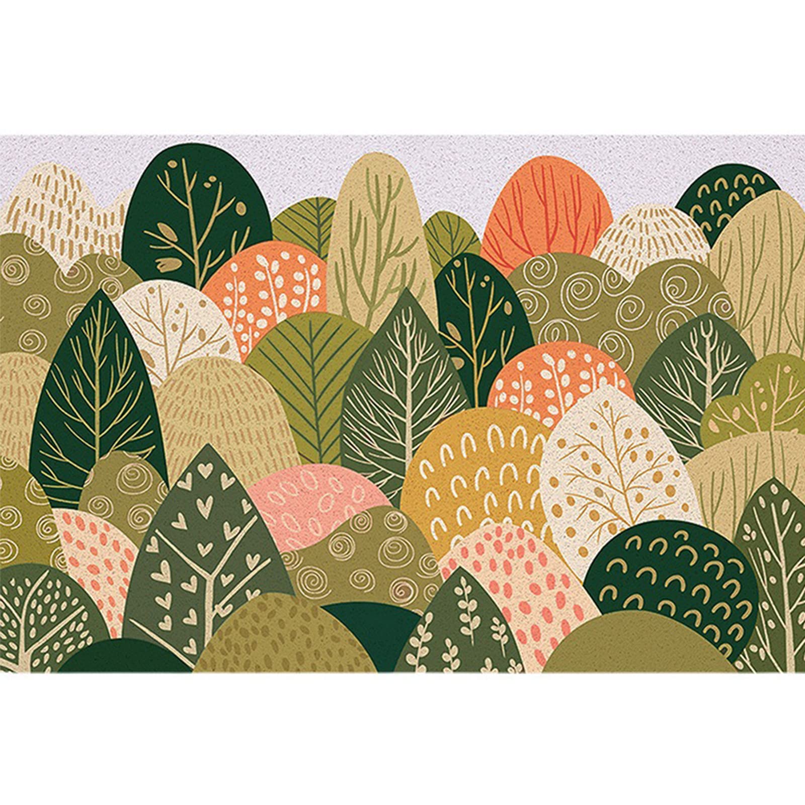 LYZOLICS Non Slip Doormat Entryway Rugs-Pressed PVC High Elastic Flexible Silk Loop Rug-Living Room, Bathroom -24’’×36’’ Door Mat -24’’×47’’-31’’×47’’ (Green Tree, 24×36)