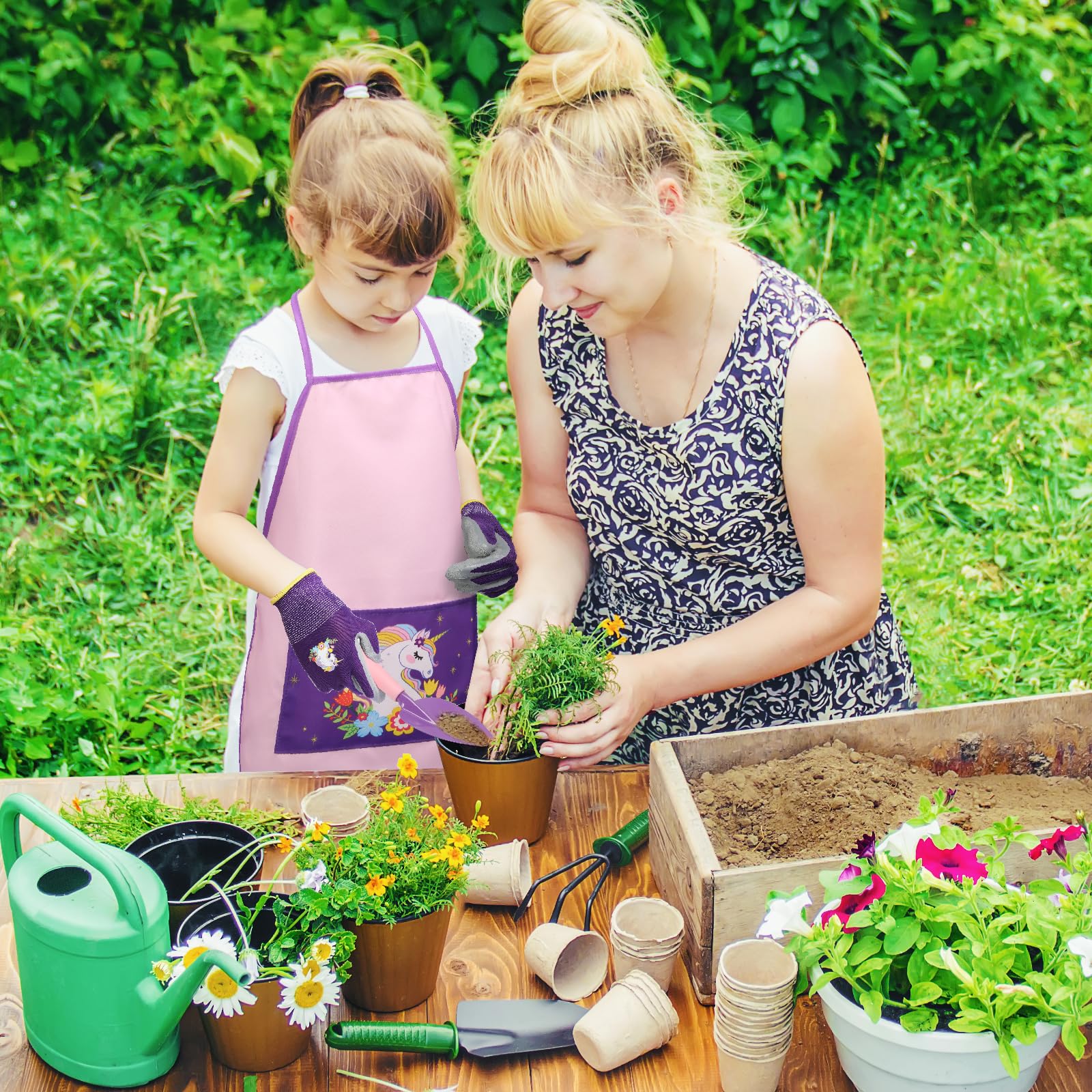 Kit De Jardinage Enfant 10 Pièces - Pelle, Râteau, Arrosoir, Gants Et Sac | Jouets Éducatifs Extérieur Pour Enfants 3+ Ans