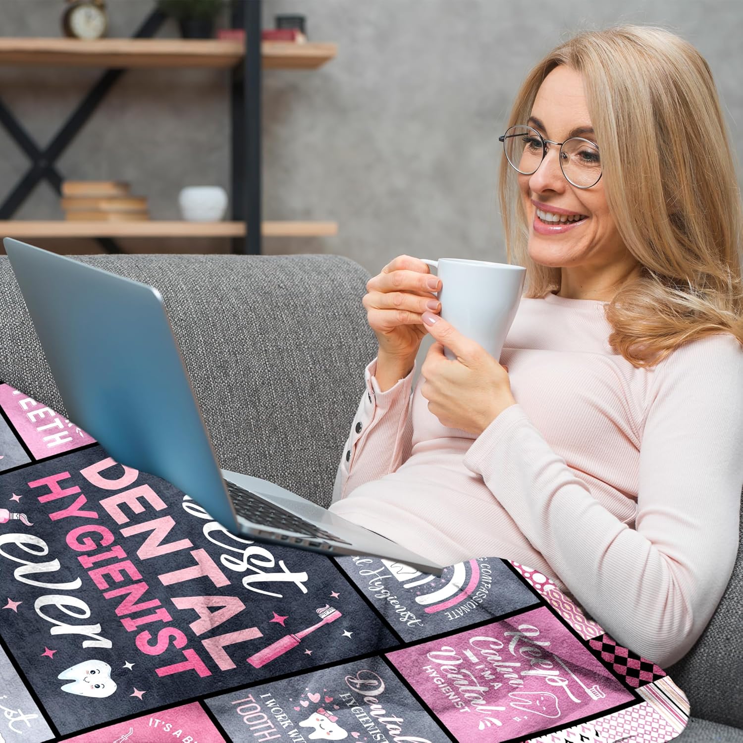 Dental Hygienist Gifts Blanket 60" X 50", Dental Hygienist Appreciation Gifts for Women, Dental Hygiene Presents, Birthday Gifts for Dental Hygienist, Dental Hygiene Student Must Haves - Image 2