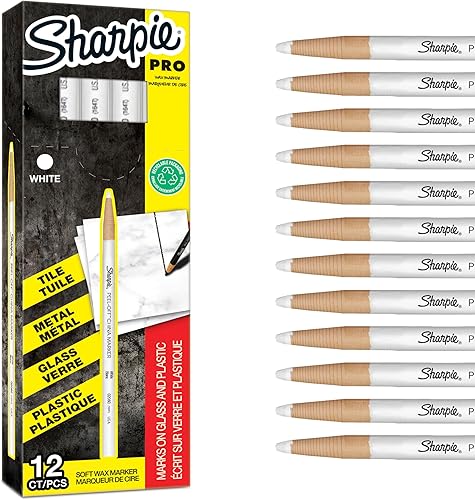Sharpie 305061 - Marcador de porcelana despegable, color blanco, paquete de 12