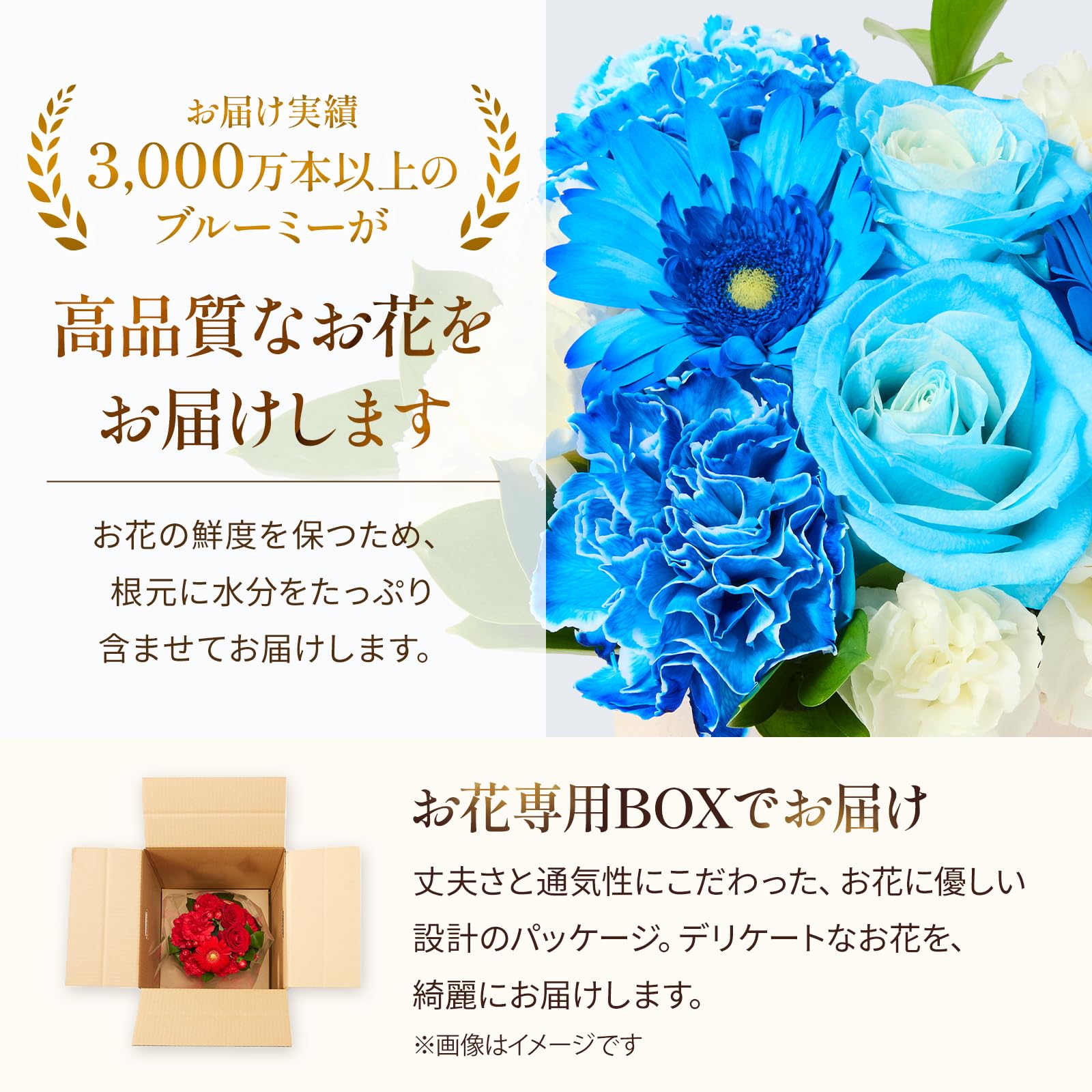 Amazon｜bloomee(ブルーミー) そのまま飾れる アレンジメント ブルー S