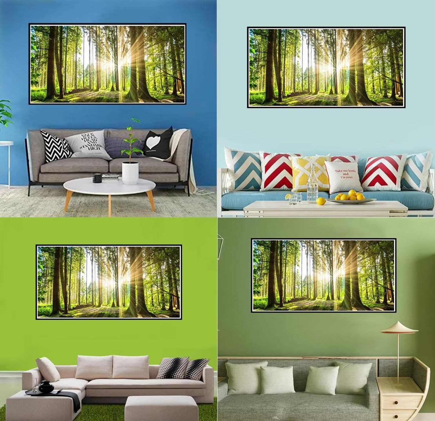 Sonnenaufgang Diamond Painting Erwachsene Groß xxl 120x60cm,DIY 5D Diamant Painting Bilder Wald,Malen nach Zahlen Diamant Anfänger,mit Diamond Painting Zubehör,Zimmer Deko,Mädchen Geschenke YF-11862