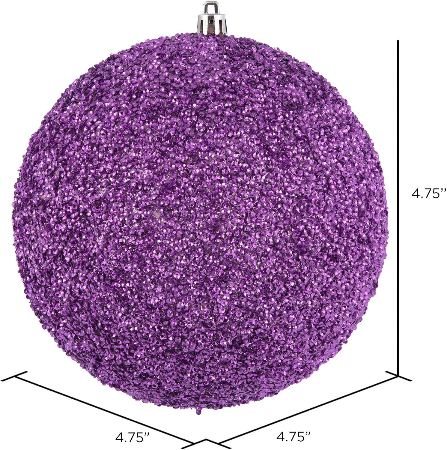 Vickerman 4.75" Orchid Beaded Ball Ornament. Includes 6 Pieces per Bag.