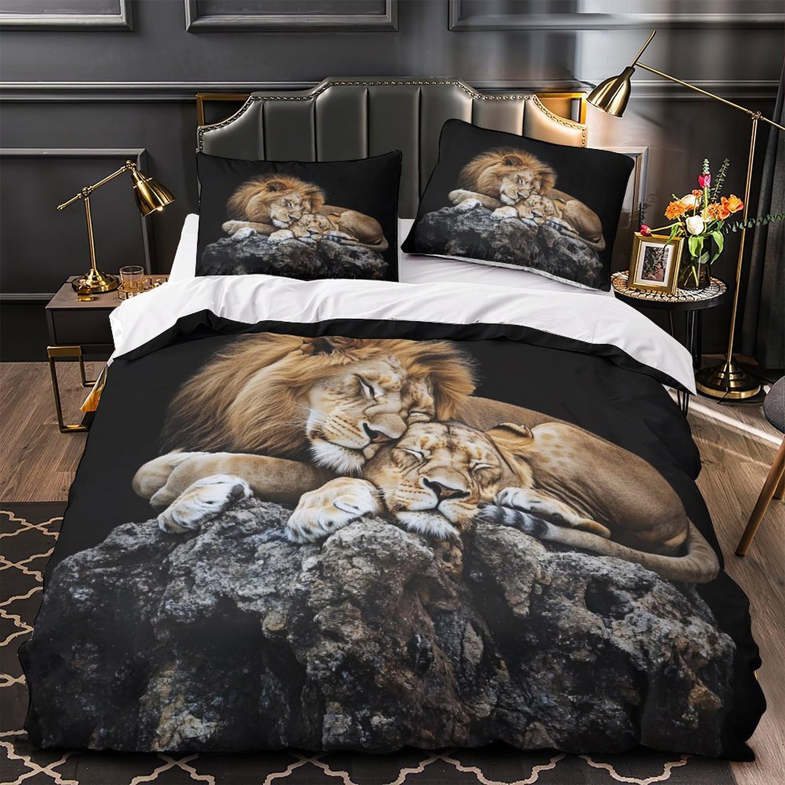 Housse de couette léopard pour chambre adolescent lit King parure sauvage