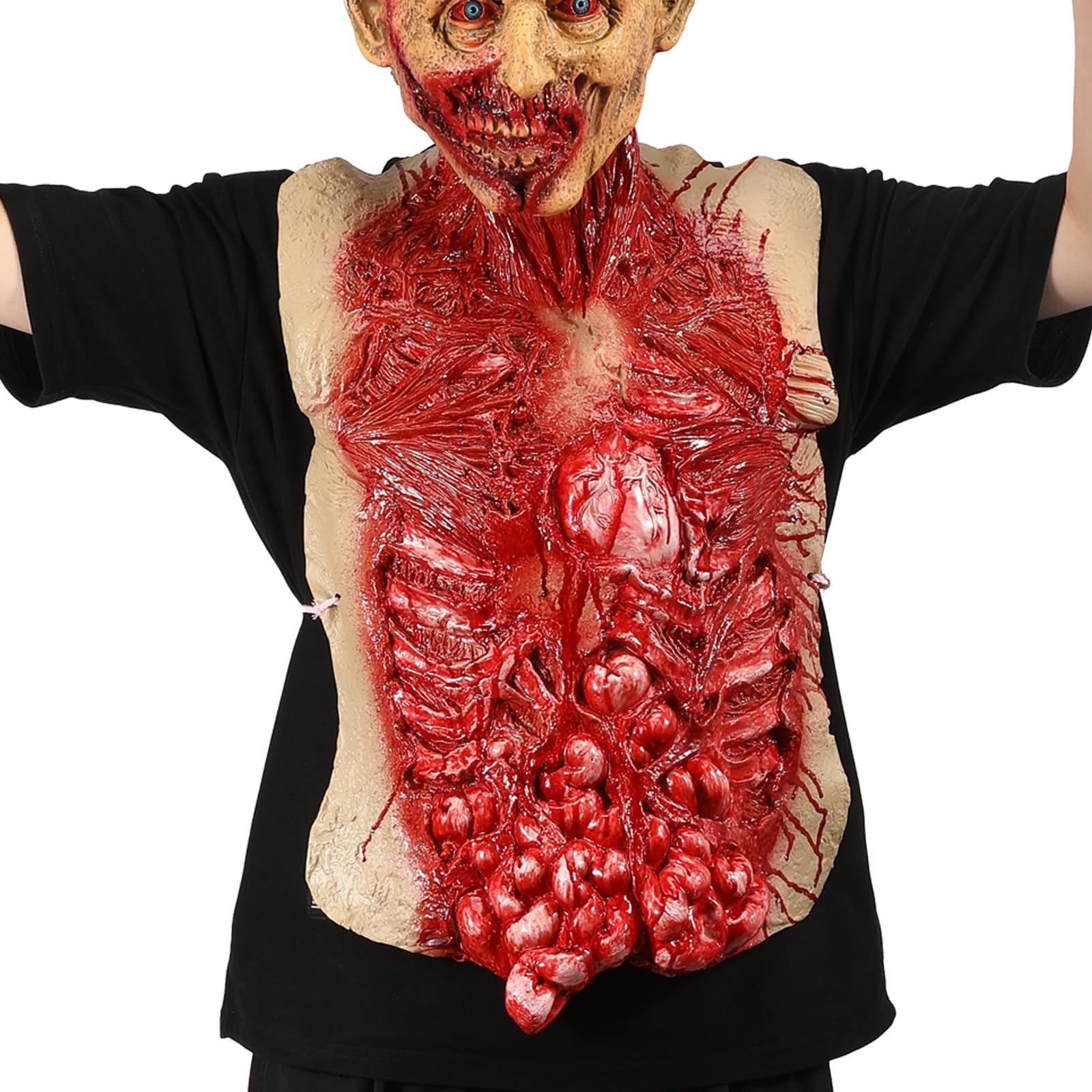 ILLOMEEGOOS Scary Zombie Chest Costume Halloween Fake Organ Body Parts Prop