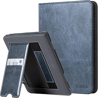 CoBak Kindle Paperwhite Case with Stand - Durable PU Leather Cover with Auto Sleep Wake, Card Slot, Hand Strap Feature - Fits Kindle Paperwhite 11th Generation 6.8" and Signature Edition 2021 Released
