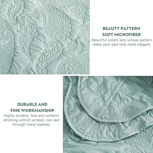 Miniatura 5 de HZ & HY Colcha extragrande King de 138 x 122 pulgadas, extra ancha, juego de ropa de cama acolchado, edredón ligero y delgado, reversible, lujoso, 5