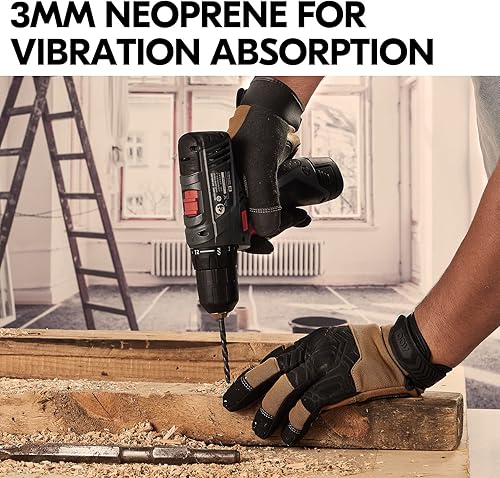 Miniatura 4 de Vgo... Guantes de trabajo de seguridad, guantes mecánicos, elásticos, pantalla táctil, lavables a máquina